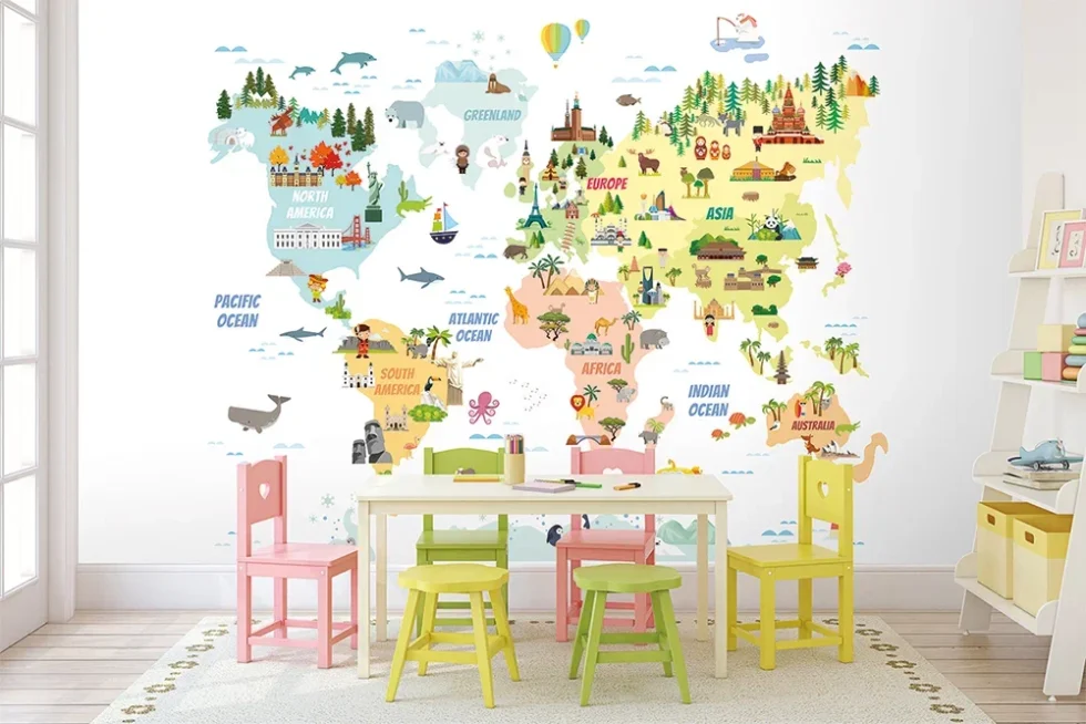 CODE WB2173 | MAPS MURAL WALPAPER