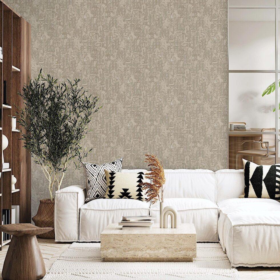 Modern Plain Design Wallpaper Dark Cream Code 23212-4 - Image 4