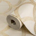 Simple waves ornament wallpaper Beige Code 7811-2