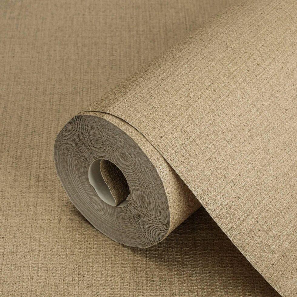 Natural Fabric Burlap Texture Wallpaper Brown Code 3707-5