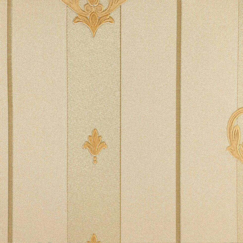 Striped wallpaper with neoclassical discreet ornament Beige Code 7804-4 - Image 5