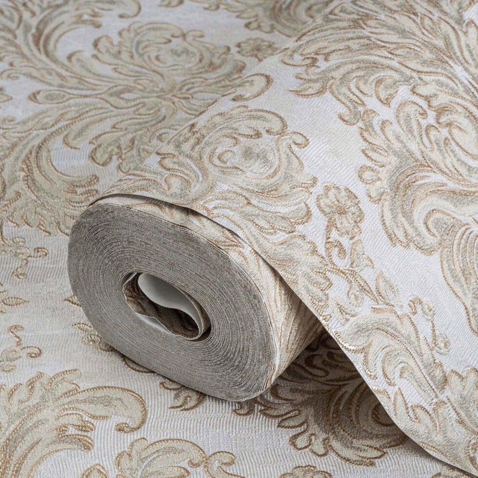 Rich baroque damask pattern wallpaper Beige Code 7807-1