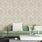 Rich baroque damask pattern wallpaper Beige Code 7807-1 - Image 2