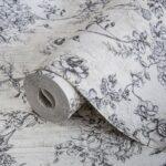 Floral Pattern Trend Wallpaper Black White Code 9914-1