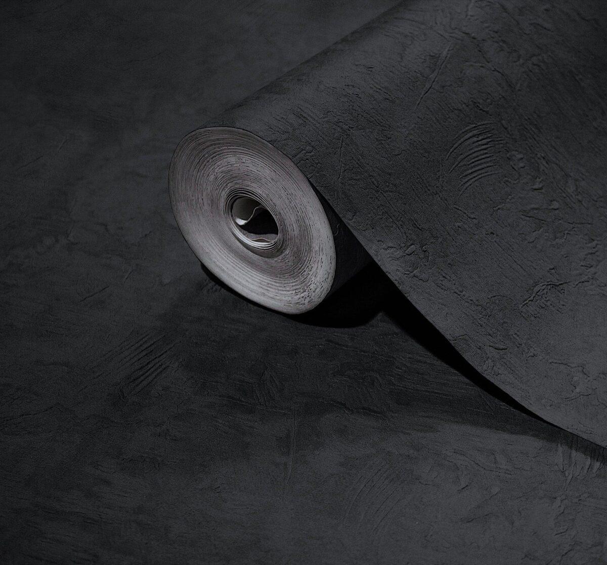 Textured Distressed Design Wallpaper Charcoal Code 23213-6 - Image 1