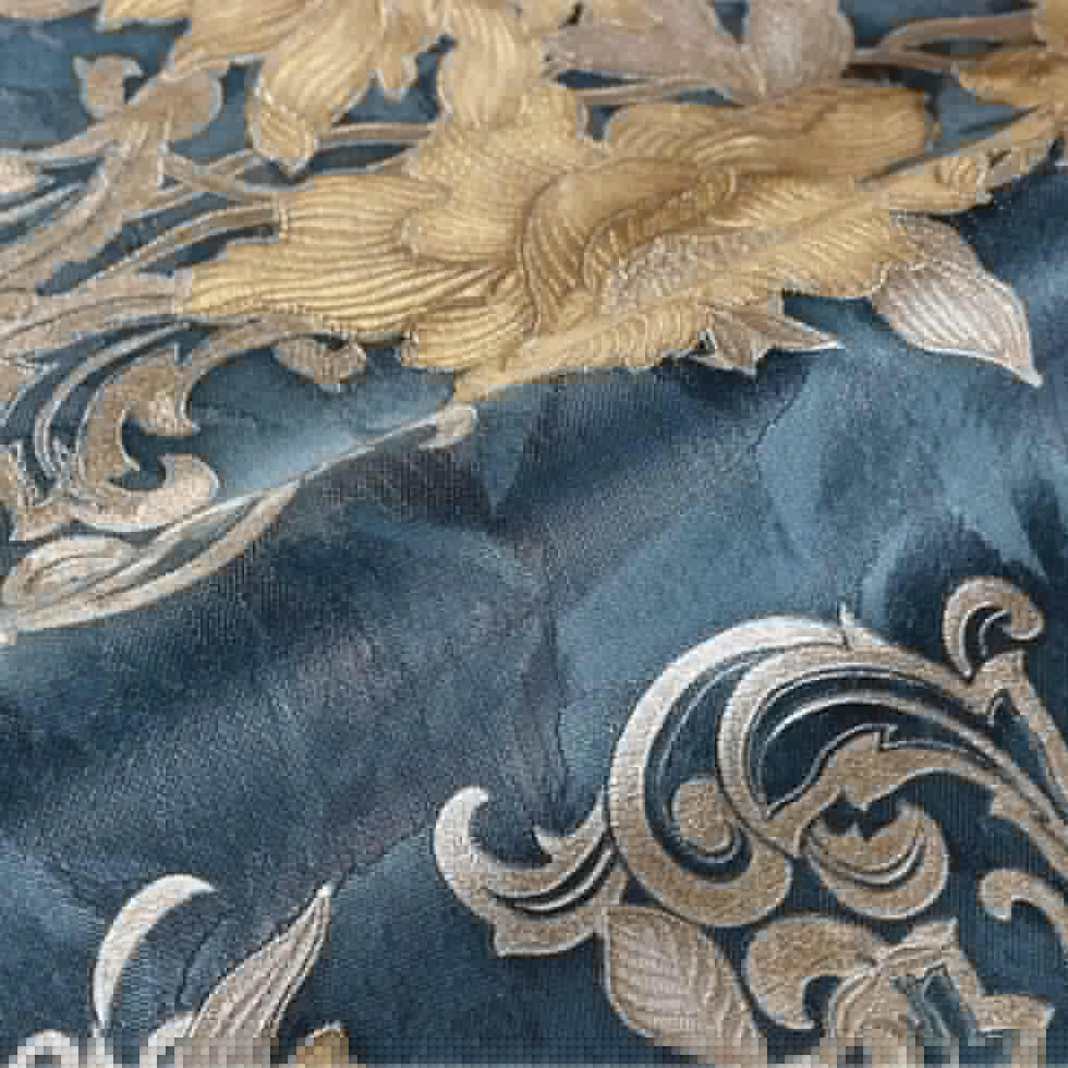 Floral detailed Rococo damask pattern wallpaper Green Code 7805-4 - Image 3