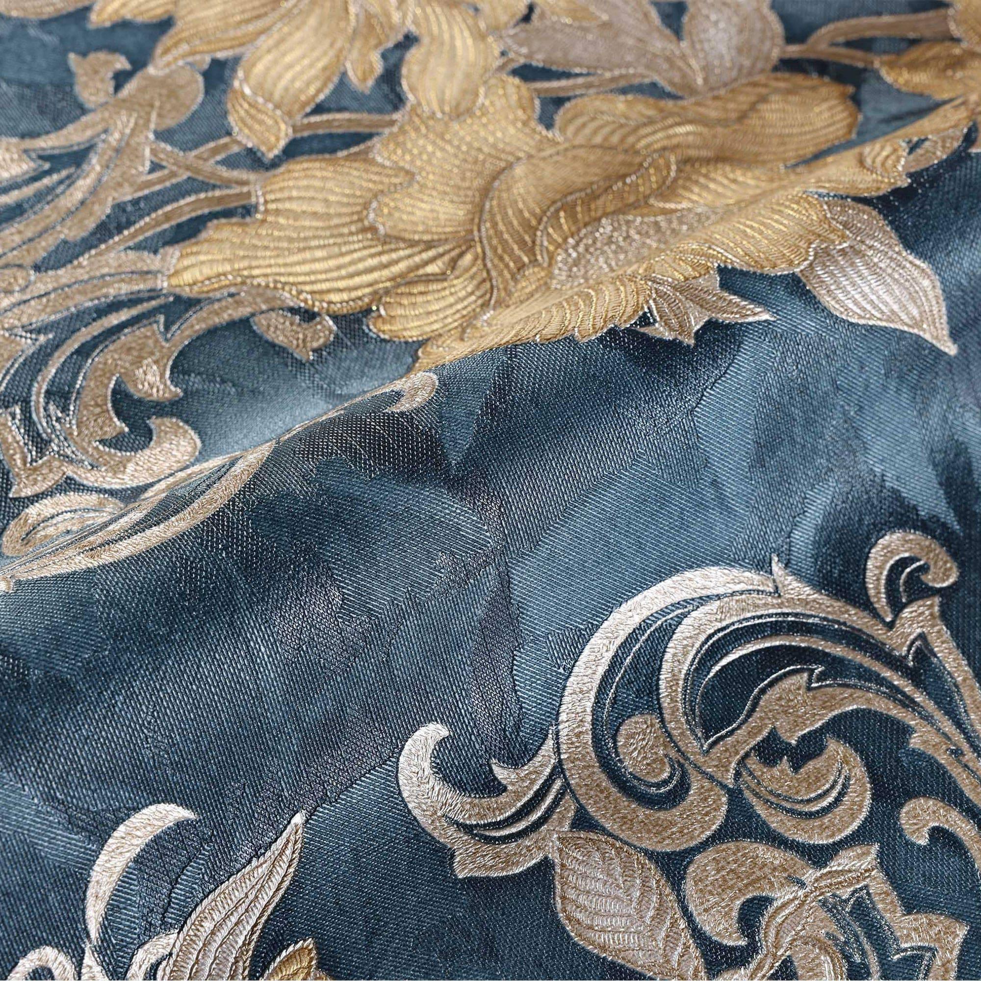 Floral detailed Rococo damask pattern wallpaper Green Code 7805-4 - Image 2