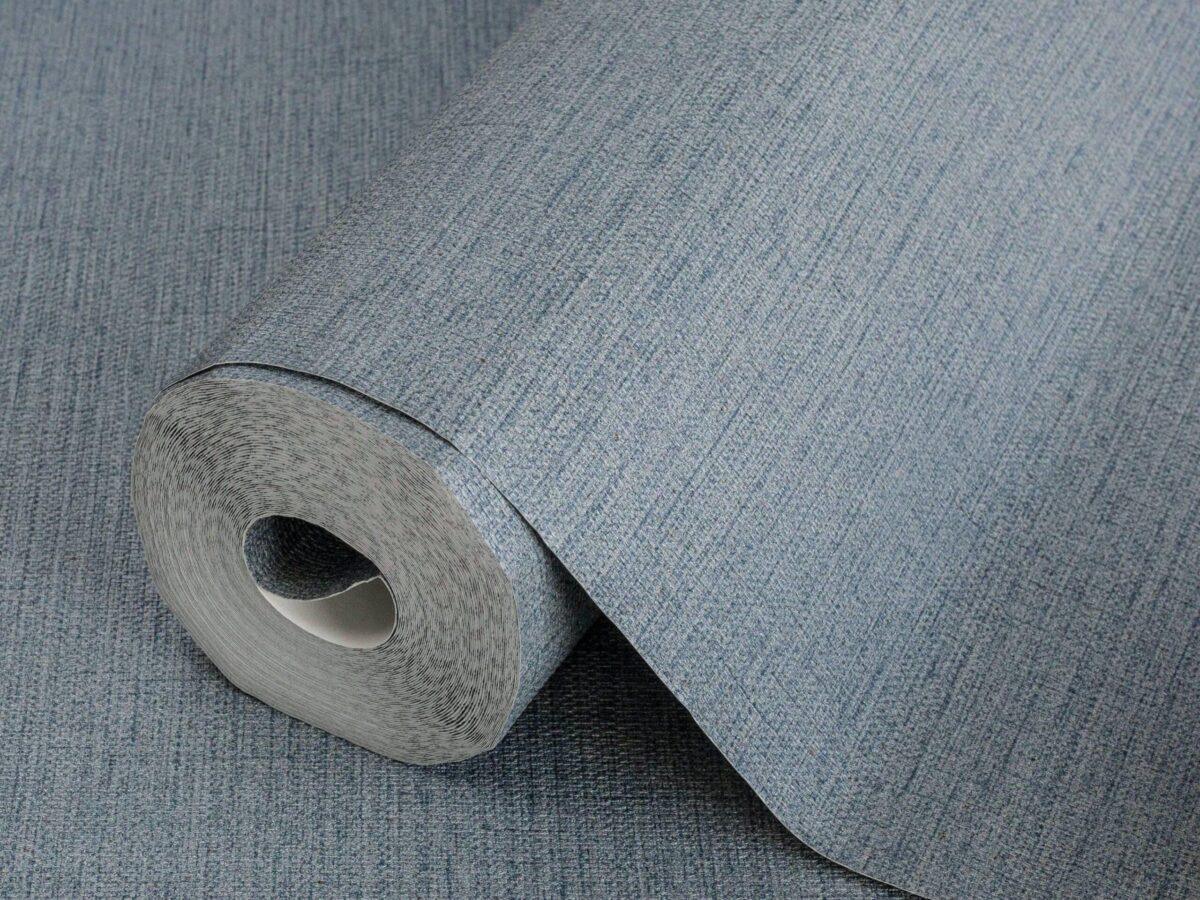 Natural Fabric Burlap Texture Wallpaper Blue Code 3707-7 - Image 1
