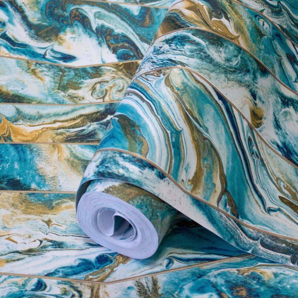 Modern Marble Wallpaper Blue Code 1201-4