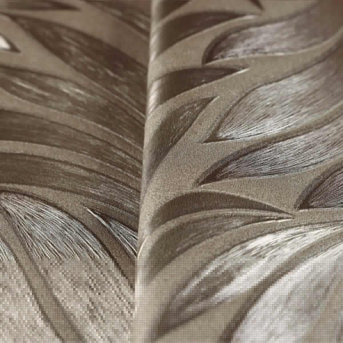 Tropical stylized leaves pattern wallpaper Brown Code 7812-3 - Image 3