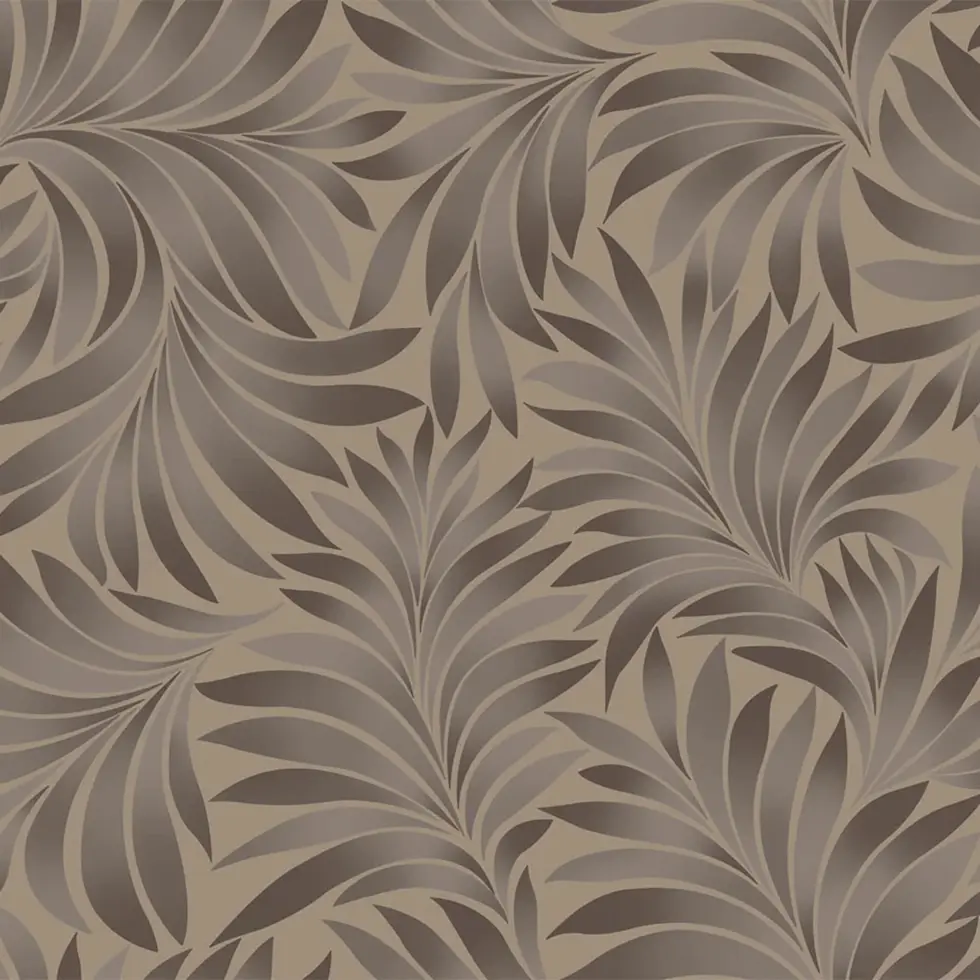 Tropical stylized leaves pattern wallpaper Brown Code 7812-3 - Image 5