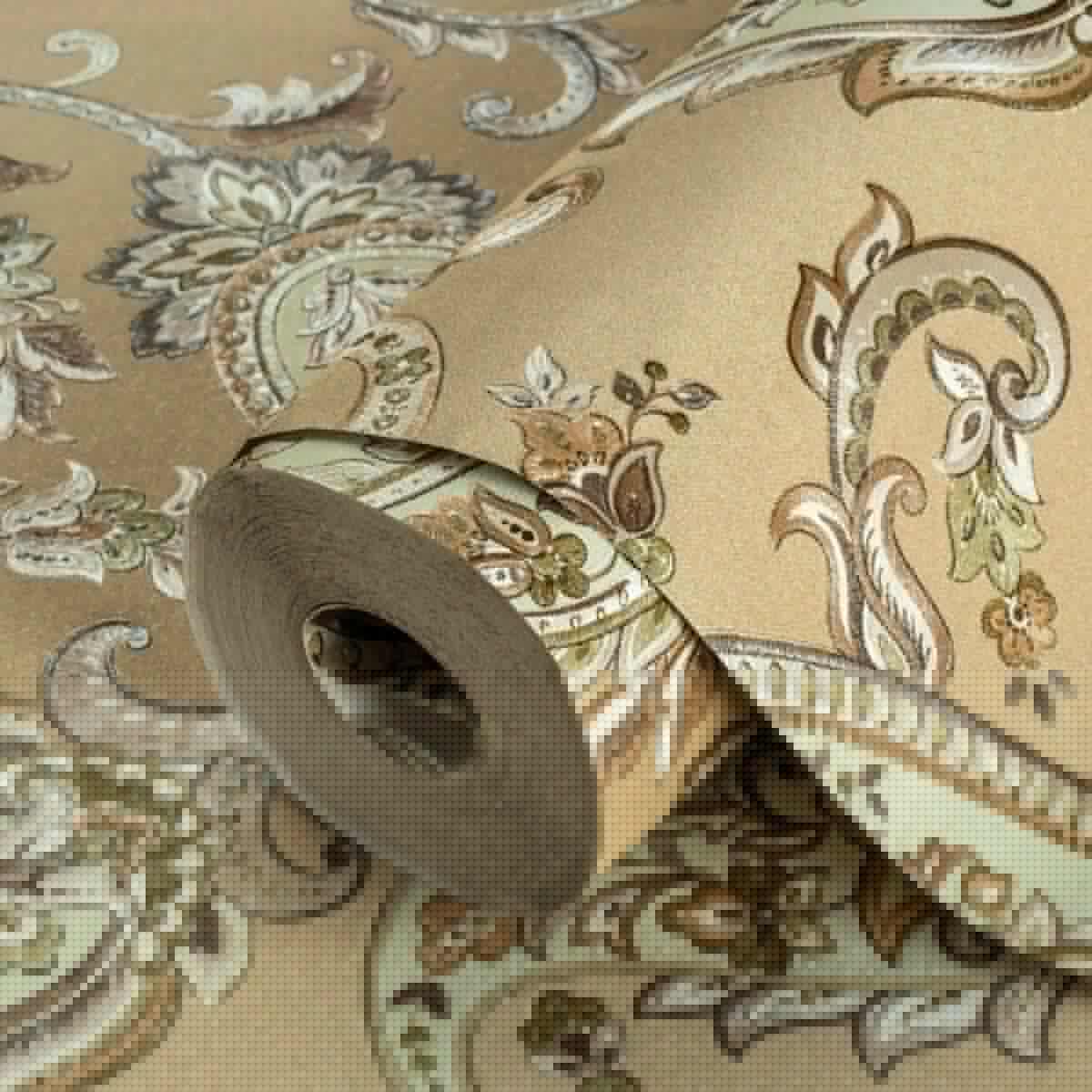 Shawl Pattern Wallpaper Brown Code 9903-4 - Image 1