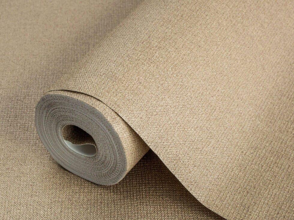 Rough Natural Linen Fabric Pattern Wallpaper Brown Code 3719-6