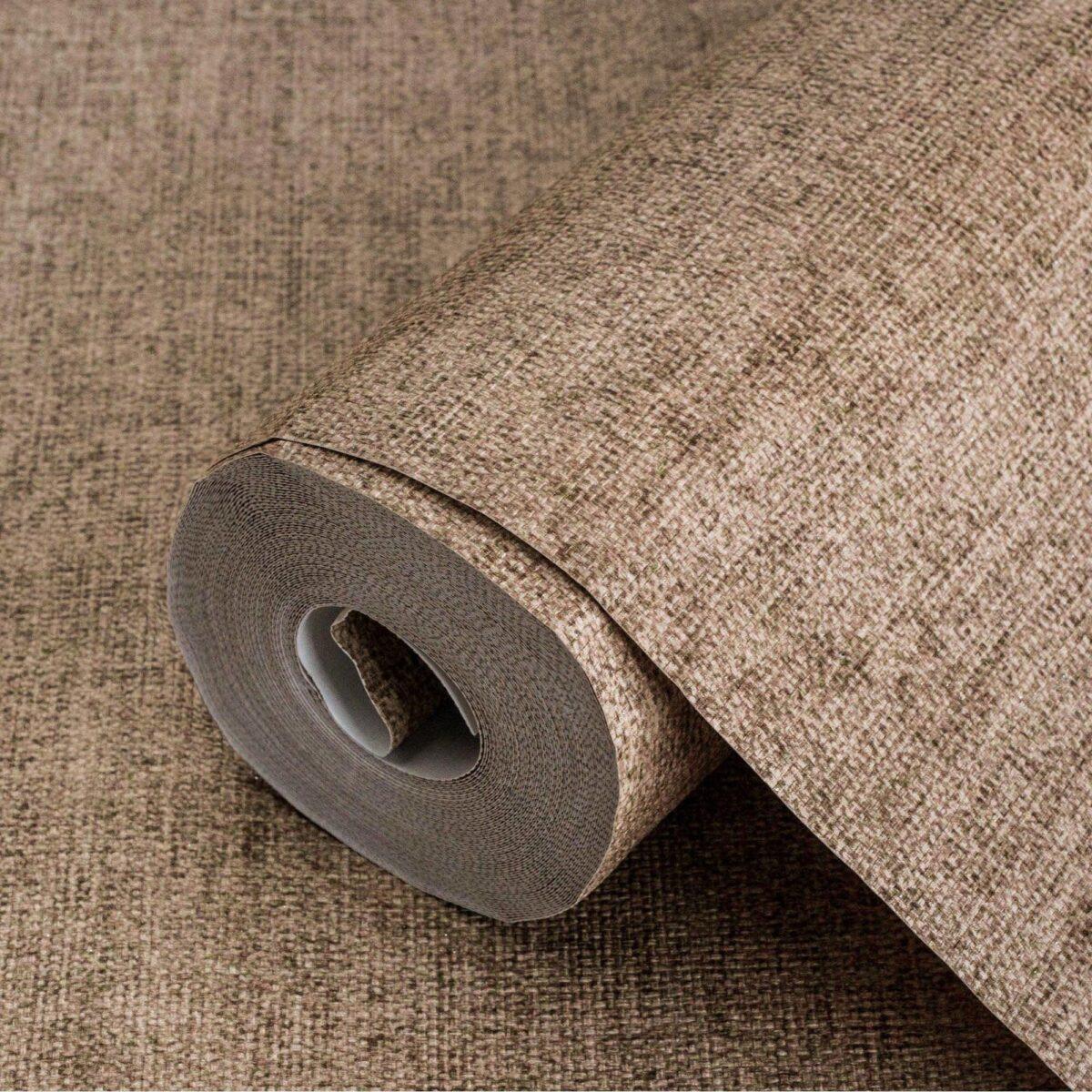 Smooth linen textile texture wallpaper Brown Code 7816-10 - Image 1