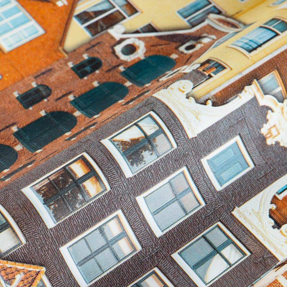 Amsterdam Houses Modern Design Wallpaper Brown Code 23115-3 - Image 3