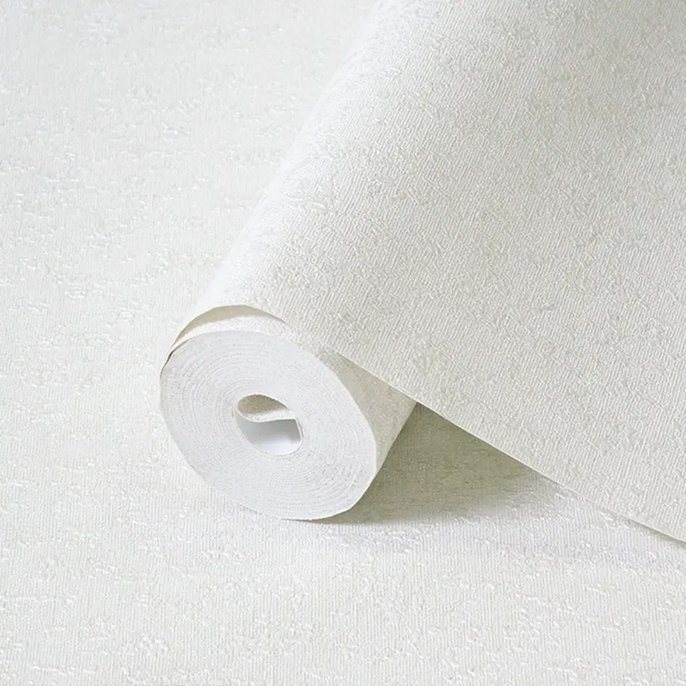 Classic Plain Wallpaper White Code 1410-1