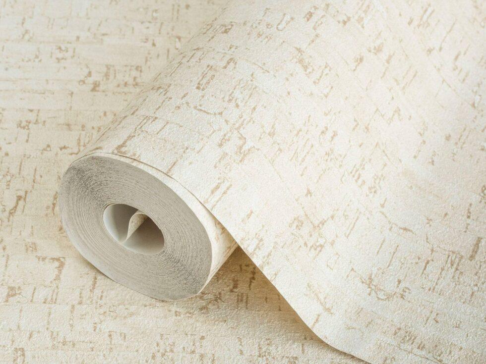 Cork Texture Inspired Modern Wallpaper Cream Code 3709-1