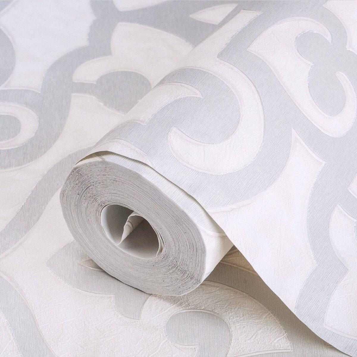 Bold neoclassical damask ornament wallpaper Cream Code 7810-1 - Image 1