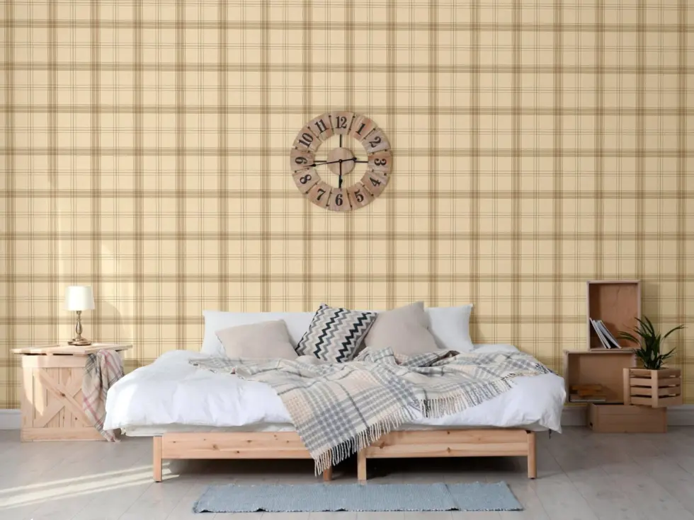 Burberry Textile Inspiration Checkered Pattern Wallpaper Beige Code 3714-2 - Image 2