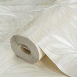 Tropical stylized leaves pattern wallpaper Cream Code 7812-2