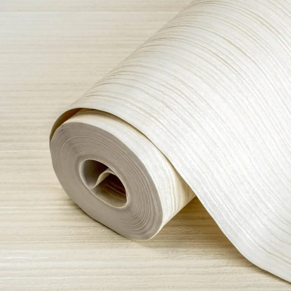 Striped Plain Wallpaper Light White Code 9904-1