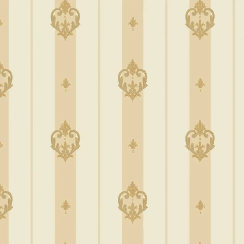 Striped wallpaper with neoclassical discreet ornament Cream Code 7804-1 - Image 4