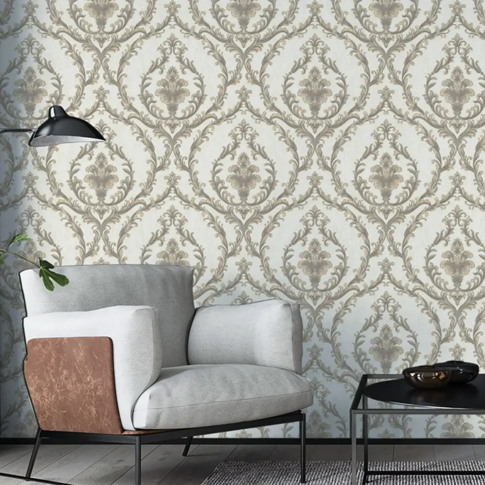 Damask Design Wallpaper Yellow Code 1401-6 - Image 2