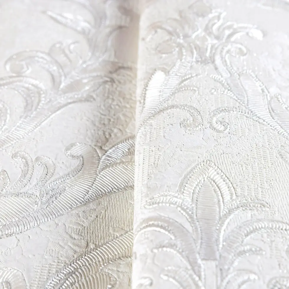 Damask Design Wallpaper White Code 1401-1 - Image 3