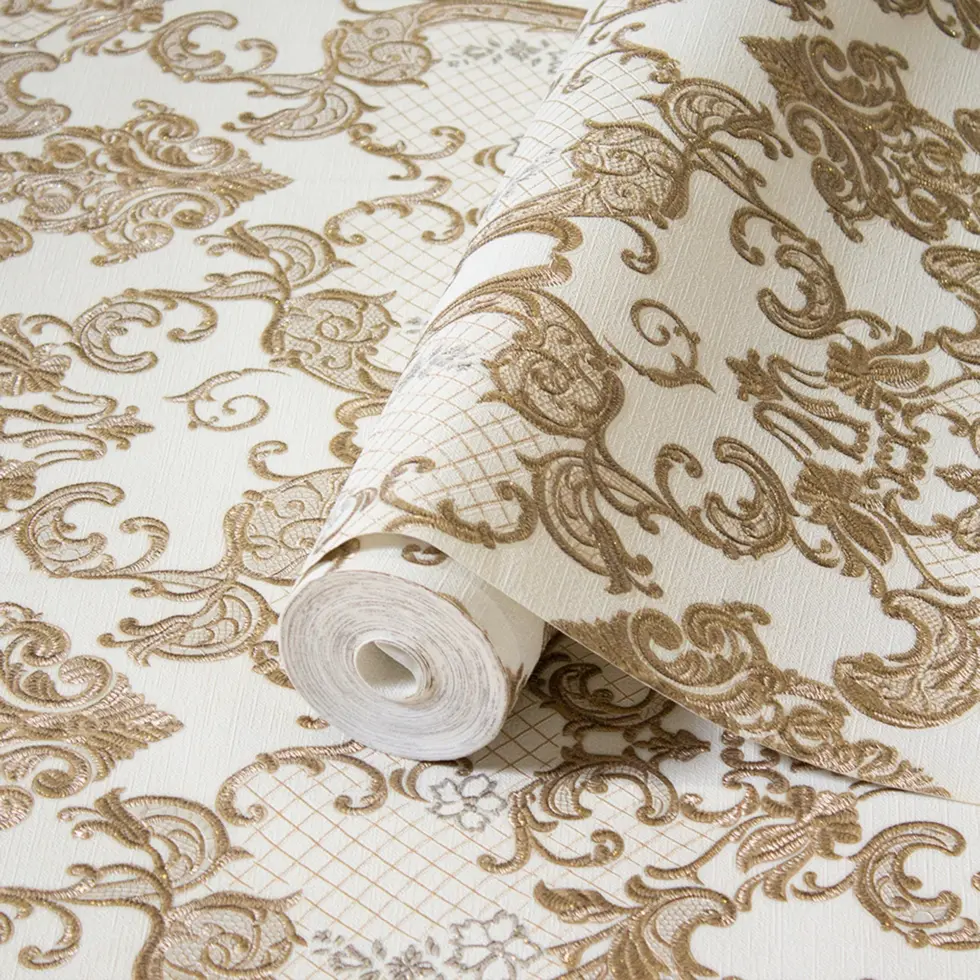 Damask Design Wallpaper Beige Code 1411-5