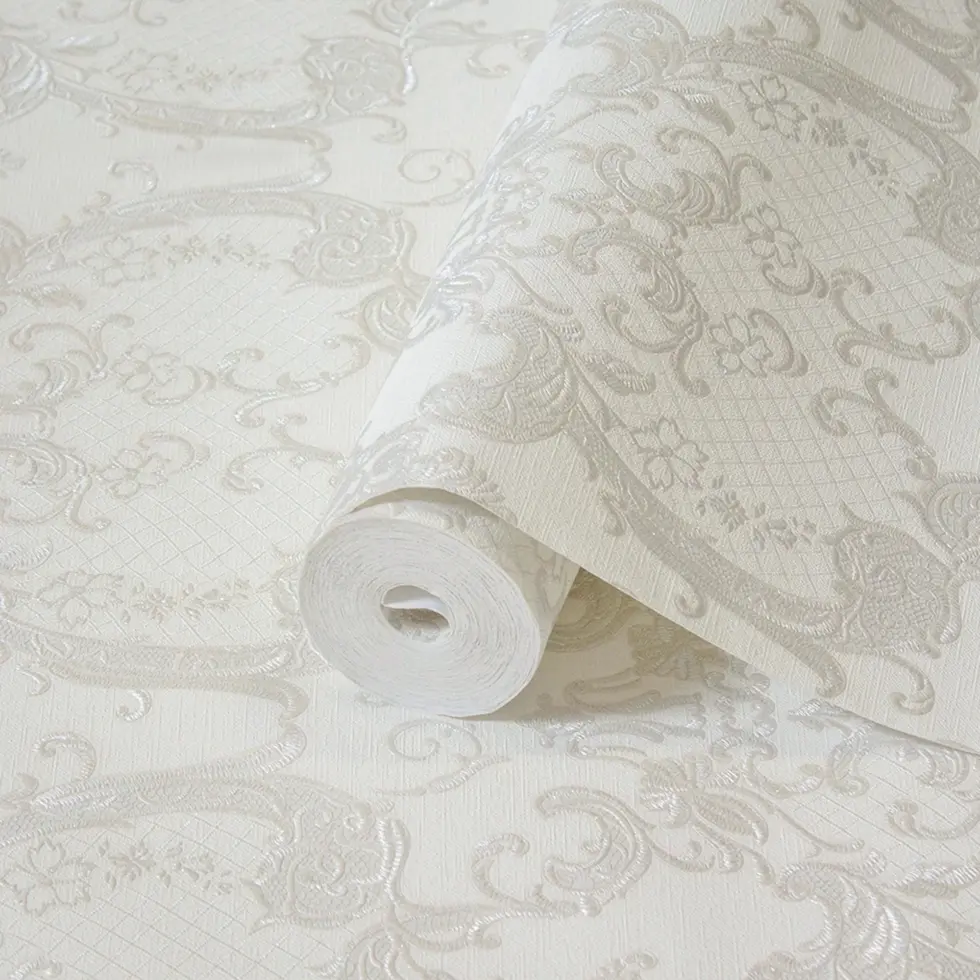 Damask Design Wallpaper White Code 1411-1