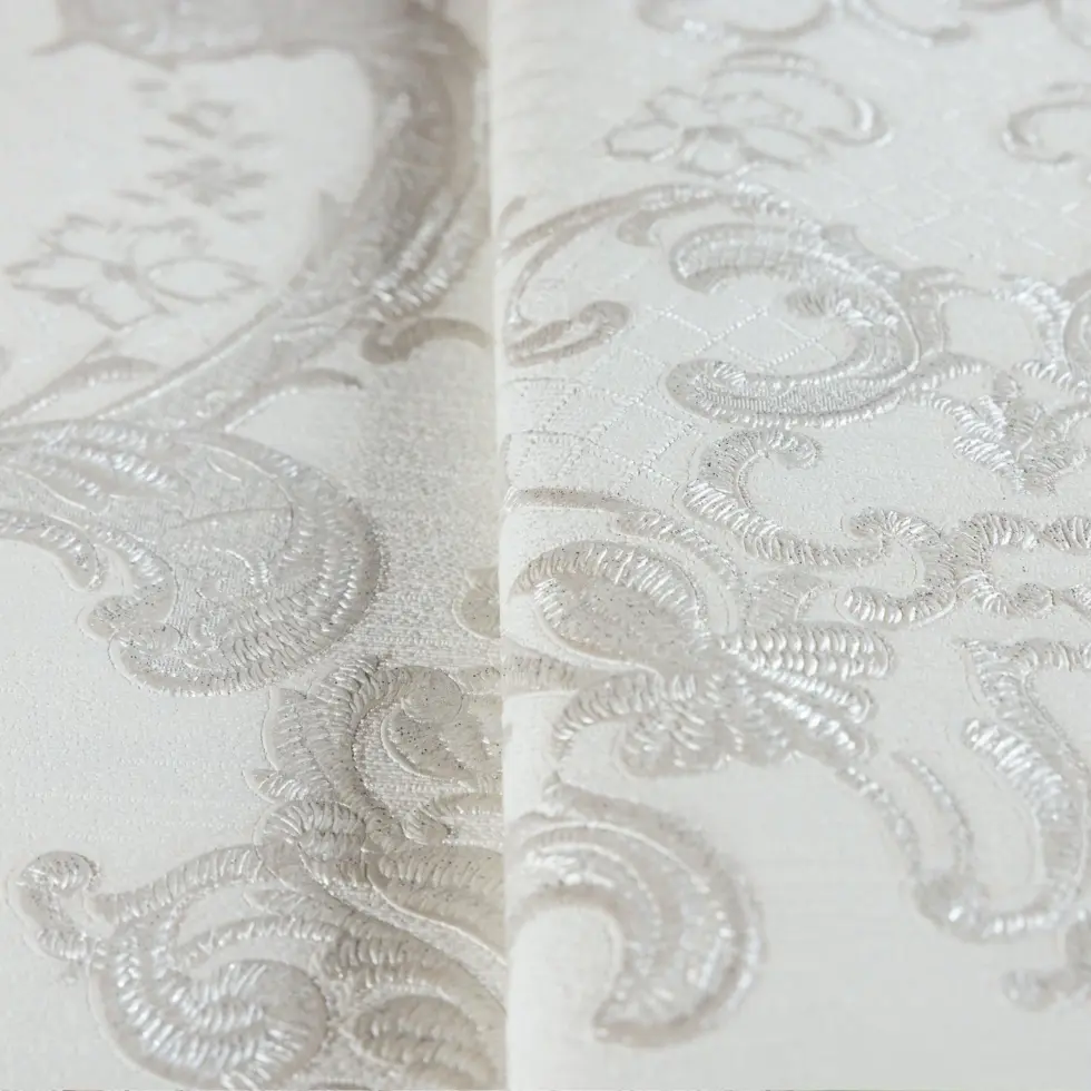 Damask Design Wallpaper White Code 1411-1 - Image 3