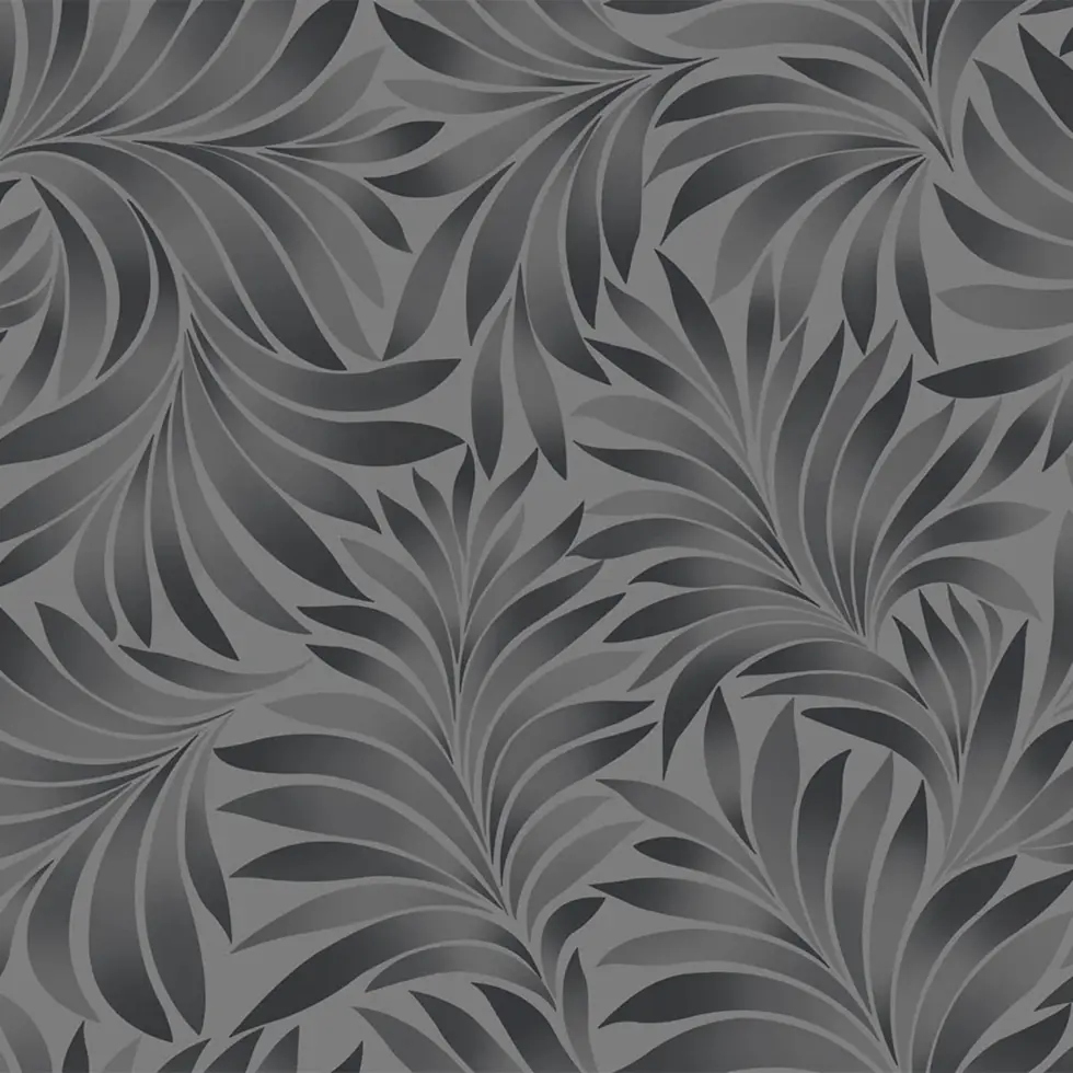 Tropical stylized leaves pattern wallpaper Black Code 7812-4 - Image 3