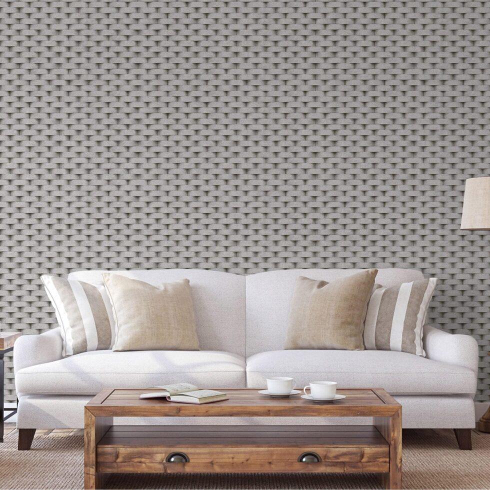 3D Rounded brick wall pattern wallpaper Gray Code 7814-2 - Image 5