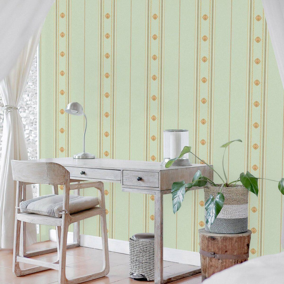 Classical Striped Wallpaper Green Code 1309-4 - Image 2