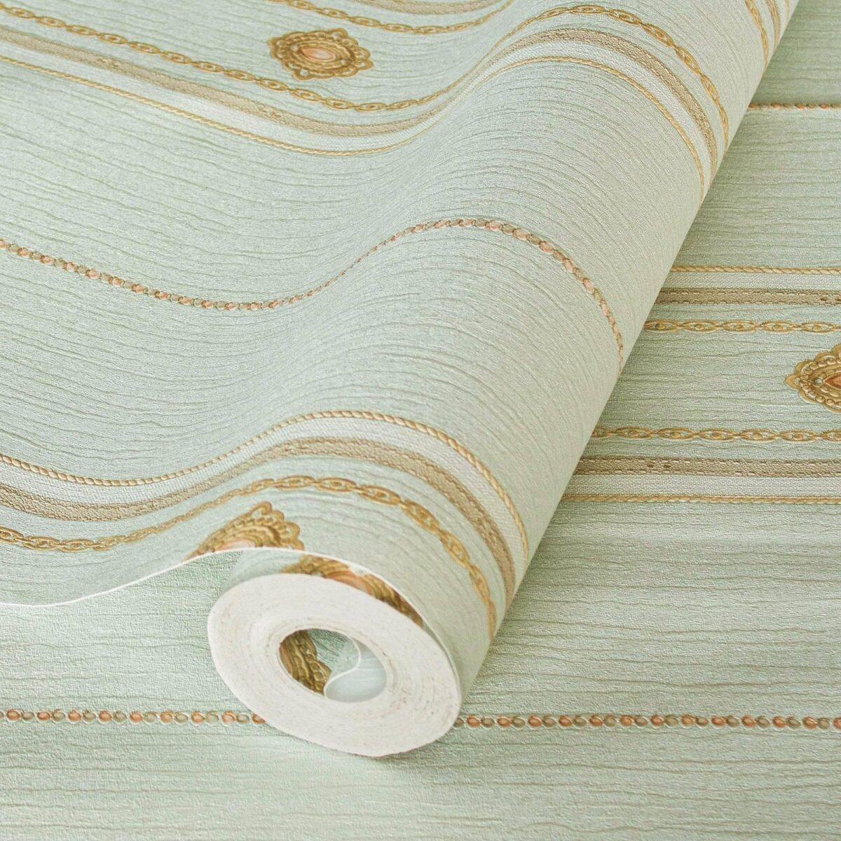 Classical Striped Wallpaper Green Code 1309-4 - Image 1