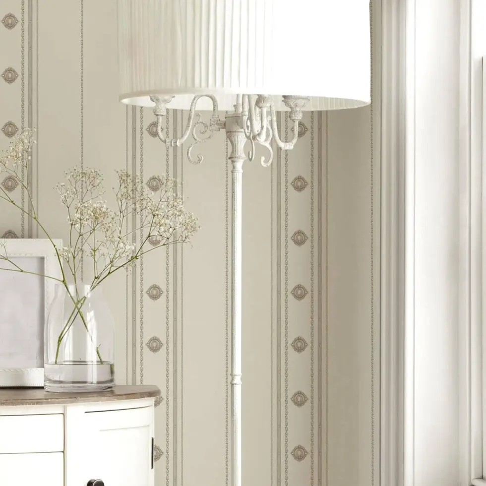 Classical Striped Wallpaper White Code 1309-1 - Image 2