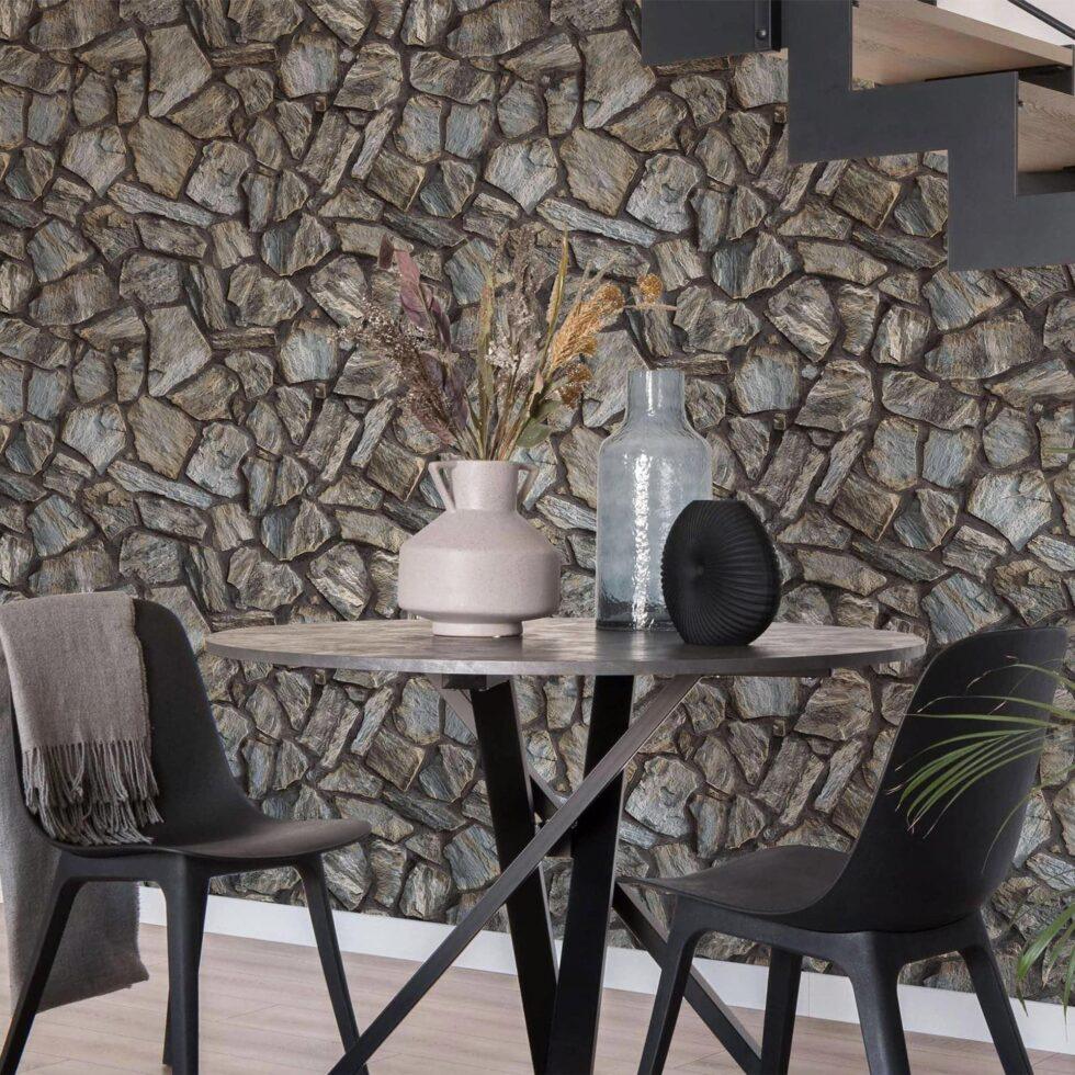 Modern Stone Design Wallpaper Gray Code 23114-3 - Image 2