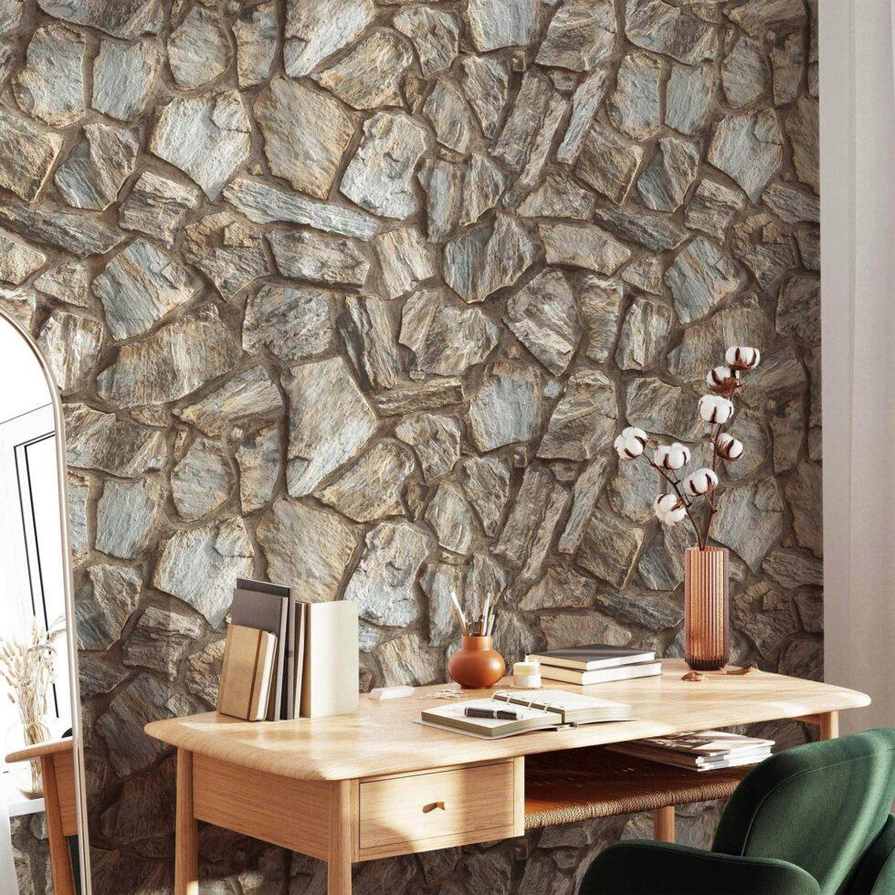 Modern Stone Design Wallpaper Brown Code 23114-2 - Image 2