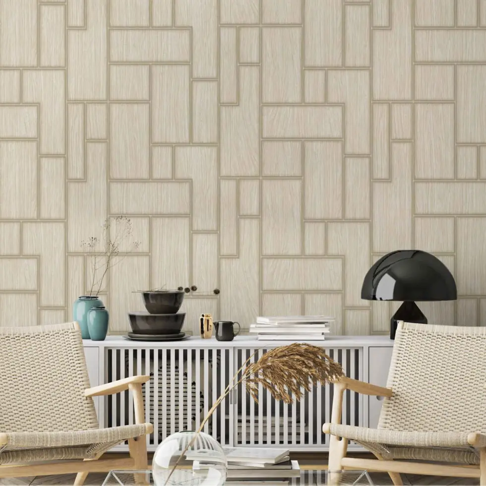 Modern Geometric Design Wallpaper Cream Code 23108-3 - Image 2