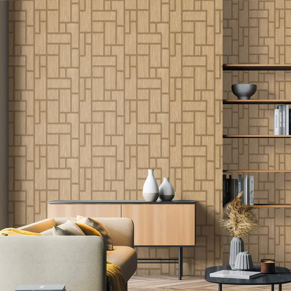 Modern Geometric Design Wallpaper Brown Code 23108-2 - Image 2