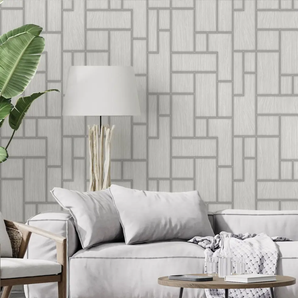 Modern Geometric Design Wallpaper Silver Code 23108-1 - Image 2