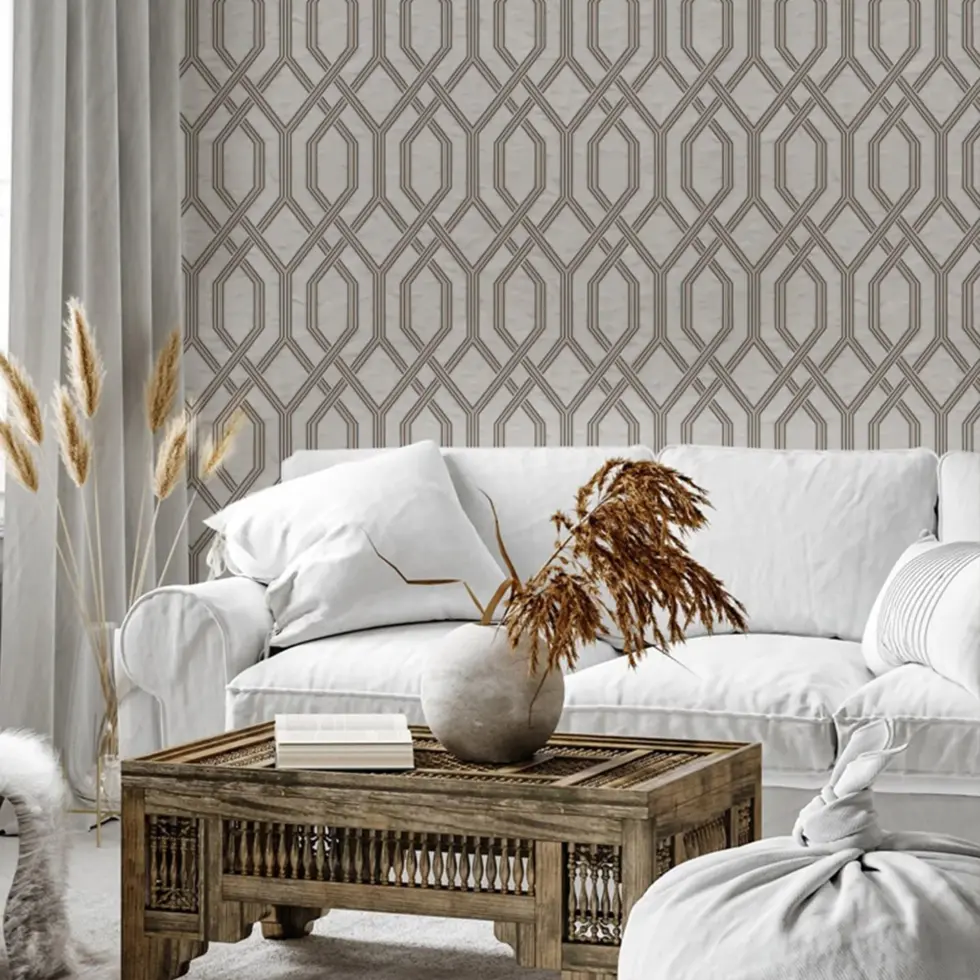 Modern Geometric Design Wallpaper Gray Code 1502-5 - Image 2