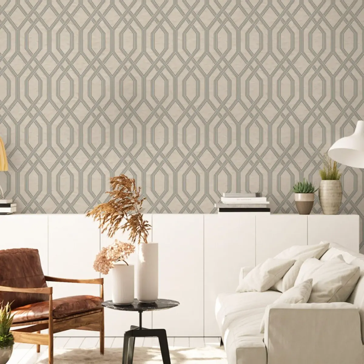 Modern Geometric Design Wallpaper Silver Code 1502-3 - Image 6
