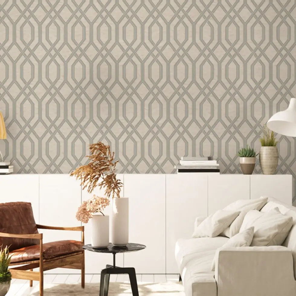 Modern Geometric Design Wallpaper Silver Code 1502-3 - Image 6