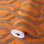 Modern Geometric Wallpaper Orange Code 1502-4