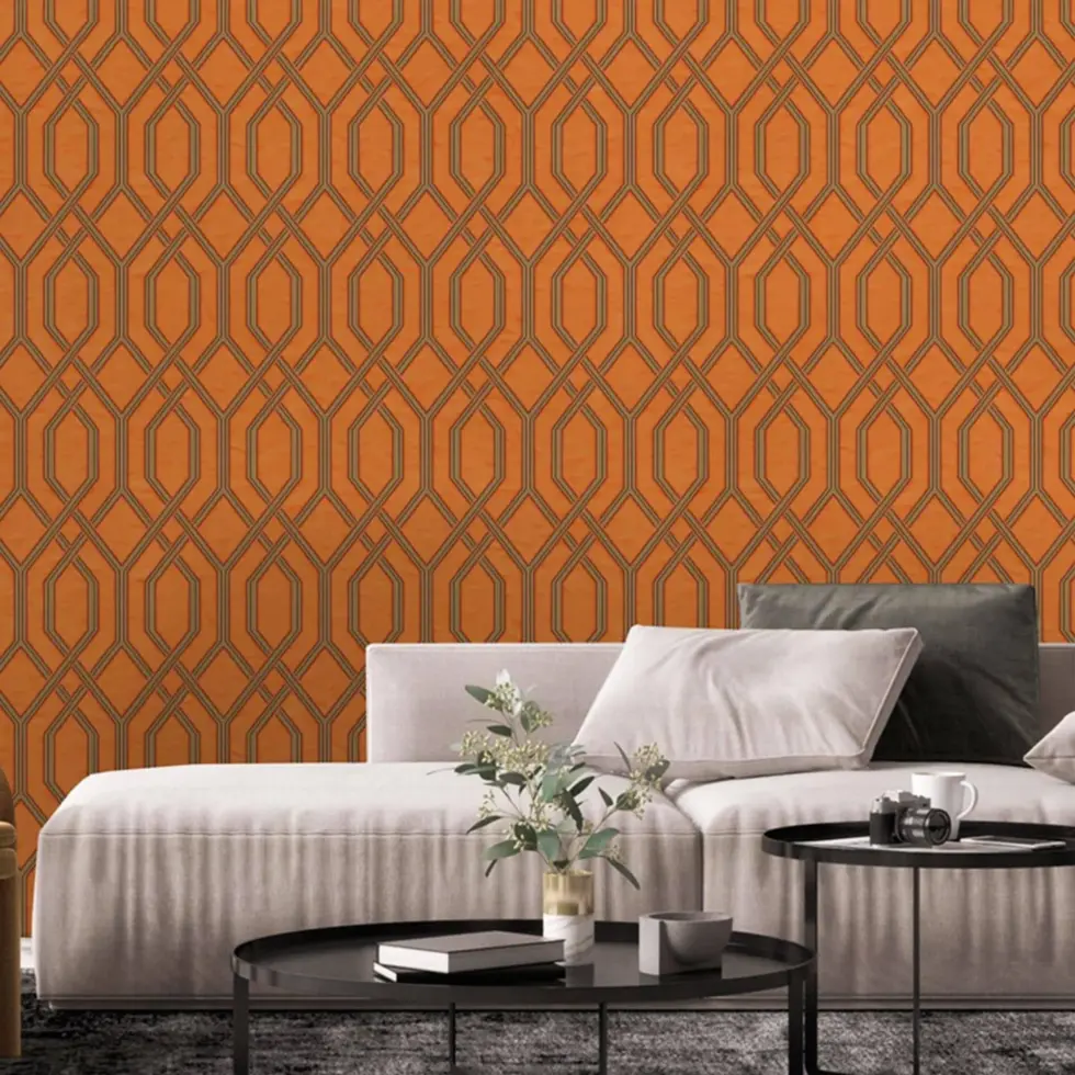 Modern Geometric Wallpaper Orange Code 1502-4 - Image 5