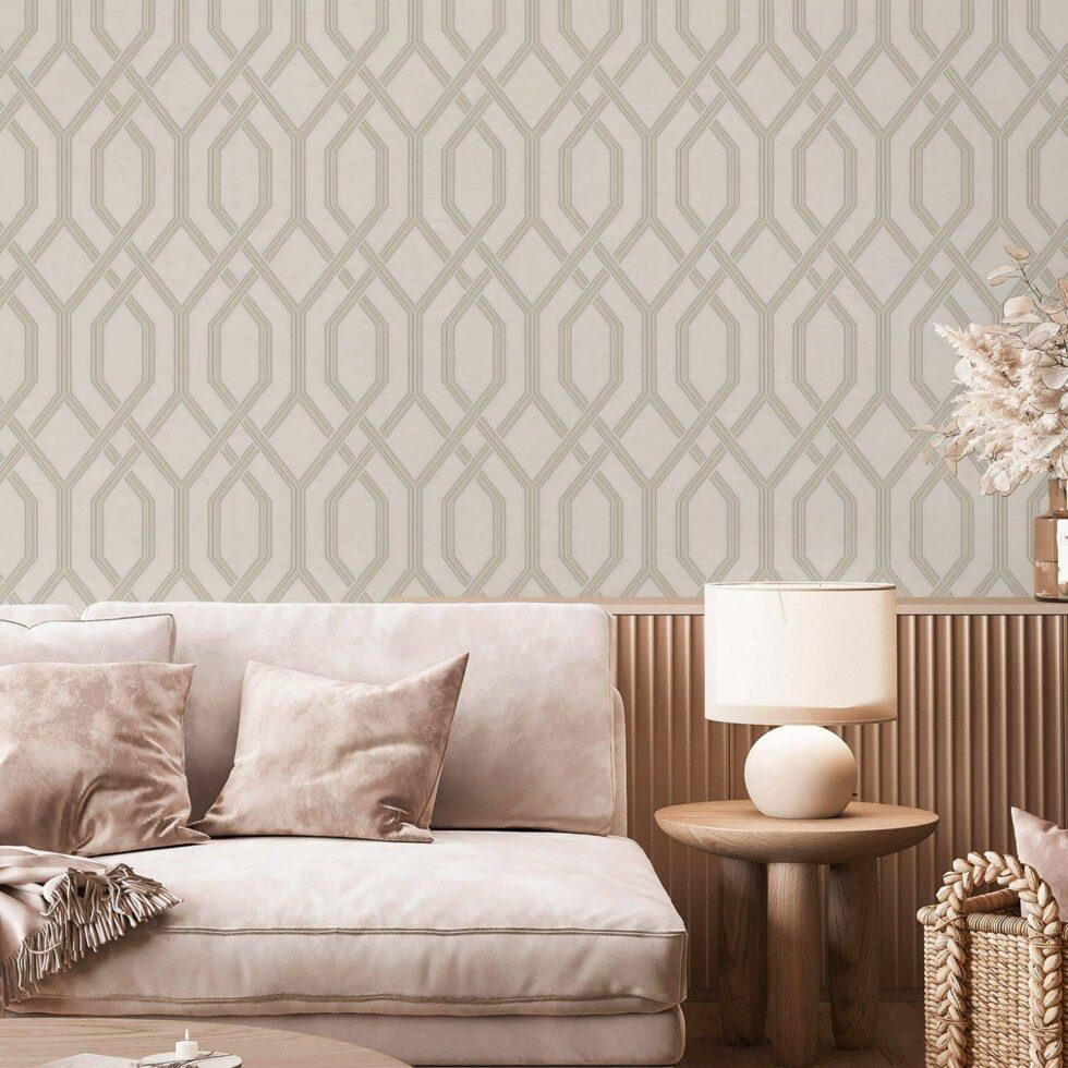 Modern Geometric Wallpaper White Code 1502-1 - Image 2