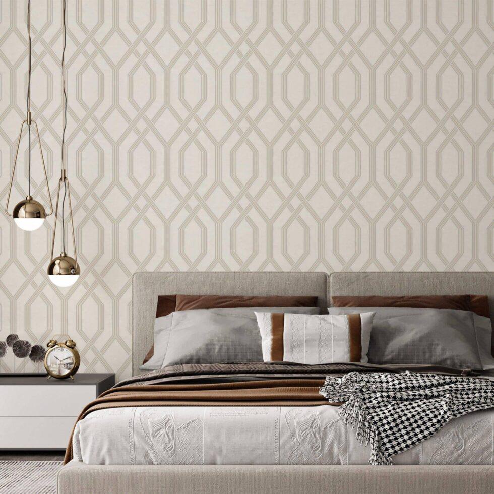 Modern Geometric Wallpaper White Code 1502-1 - Image 6