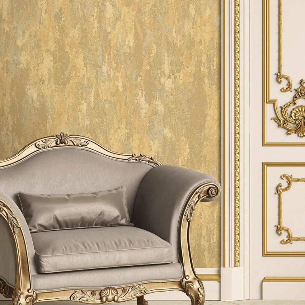 Abstract oxidized texture pattern wallpaper Gold Code 7809-3 - Image 2