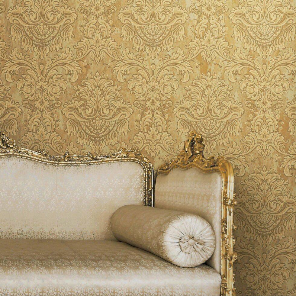 Rich baroque damask pattern wallpaper Gold Code 7807-3 - Image 2